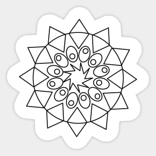 Simple Mandala design to Color Sticker